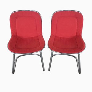 Chaises en Métal avec Coussins, Set de 2