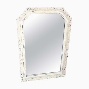 Vintage Lacquered Wood Wall Mirror