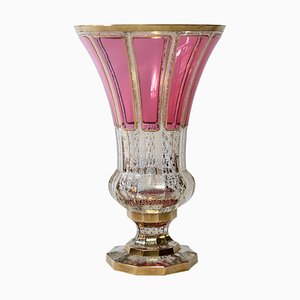 Bohemian Handmade Gilt & Glass Vase from Moser