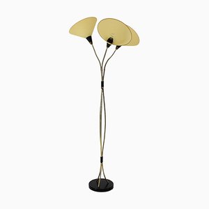 Art Deco Brass Floor Lamp, Czechoslovakia, 1940s