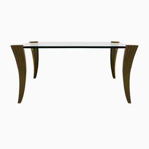 Brutalist Bronze Coffee Table by Peter Ghyczy, 1960s