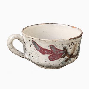Taza de café francesa de cerámica de Le Mûrier, años 60