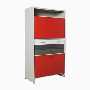 5600 Wall Unit with Red Desk and Light from Gispen