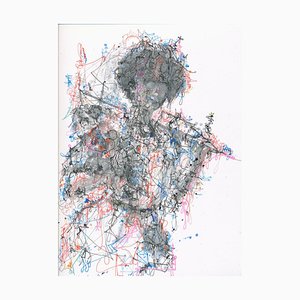 Michael Alan, Ghost, 2020, acquerello, inchiostro, pennarello e matita colorata su carta