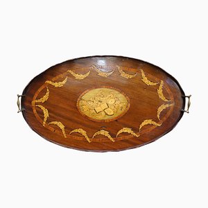 Sheraton Inlaid Walnut & Bronze Butler's Serving Tray by Alfred Beurdeley