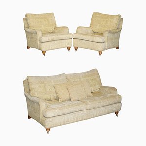 Lansdowne Sofa & Armchairs in Egyptian Upholstery from Duresta, Set of 3