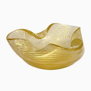 Vide-Poche or Ashtray in Murano Glass with Gold Powder from Barovier & Toso