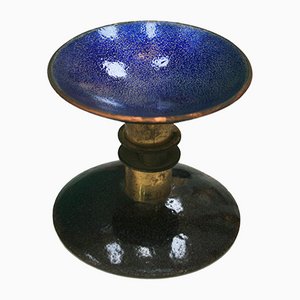Maniglia per porta Mid-Century in rame smaltato blu di Paolo De Poli, Italia, anni '60