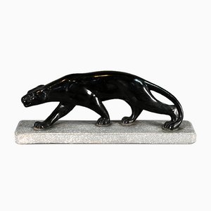 Art Deco Panther Skulptur aus Gips