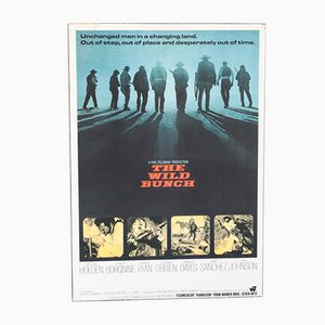 Póster de cine estadounidense Wild Bunch, años 70