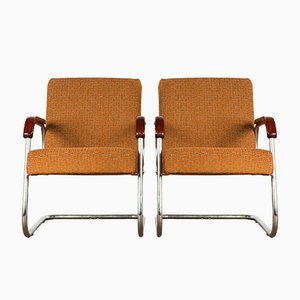Chaises Cantilever Bauhaus en Acier Tubulaire, Set de 2