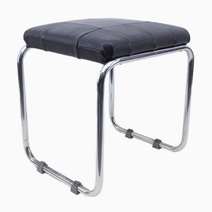 Bauhaus Stool in Leather and Chrome from Mauser, 1930s