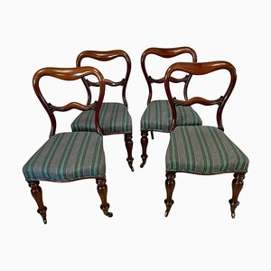 Viktorianische Esszimmerstühle aus Mahagoni, 4er Set