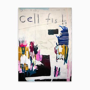 Nathan Paddison, CellFish, 2021, Acrylic, Oil, Oil Pastel, Charcoal and Marker on Canvas