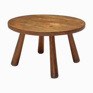 Mid-Century Modern Rustic Round Coffee Table, 1950s