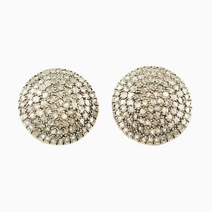 Diamond, Rose Gold & Silver Earrings, Set of 2