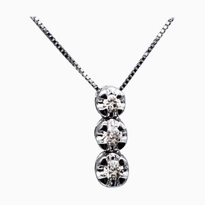 Diamond & 18 Karat White Gold Pendant Necklace