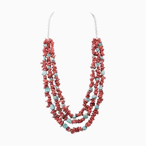 Coral, Turquoise Multi-Strands Necklace