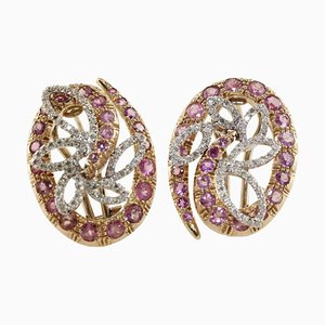 Aretes de turmalinas, diamantes y oro rosa