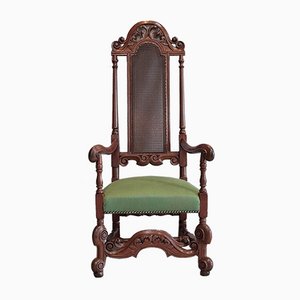 Fauteuil Style Charles II en Teck, 19ème Siècle