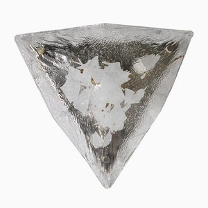Lámpara de pared de vidrio con forma triangular, 1960
