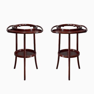 Curved Wooden Barbershop Tables in the Style of Thonet - 1920, Set of 2