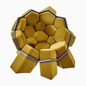 Fauteuil Quartz Sustainable en Velours Doré par Biosofa