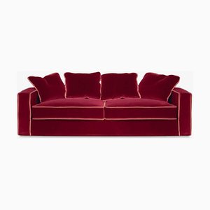 Rafaella Bio Sofa aus rotem & rostigem Samt von D3CO