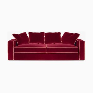 Rafaella Sofa in Rot & Rostigem Samt von Biosofa