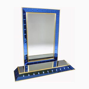 Spiegel mit Kleiner Konsole von Cristal Art, Italy, 1950, 2er Set