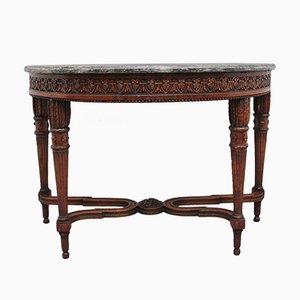 Early 19th Century Walnut and Marble Top Console Table, Set of 2