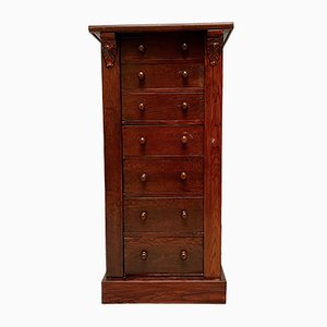 Antique Mahogany Wellington Chest of Drawers, 1900s