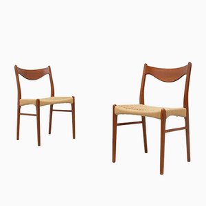 Paper Cord Chairs by Arne Choice Iversen for Glyngøre Teak, Set of 4