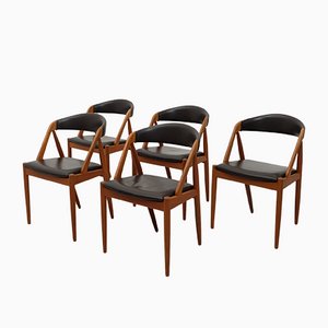 Teak Modell 31 Stühle von Kai Kristiansen, 5er Set