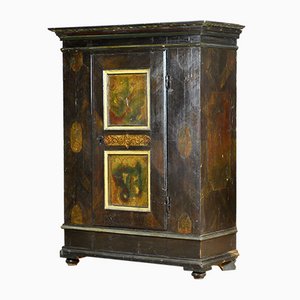 Antique German Pine Hand Painted Cabinet, 1810s
