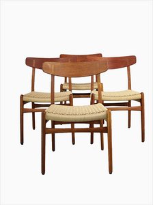 CH23 Dining Chairs by Hans J Wegner for Carl Hansen & Son, Denmark 1950s, Set of 4