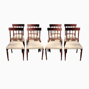 Mahogany Spindle Back Dining Chairs, 1960s, Set of 8