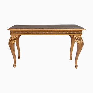 Italian Carved Gilt-Wood Console Table in a Rectangular Shape