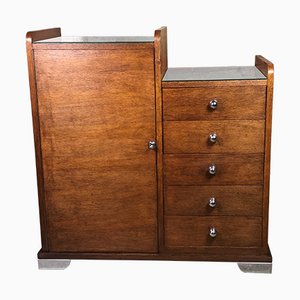 Art Deco Bar and Storage Cabinet in Oak Veneer