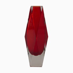 Rote Vase aus Muranoglas von Luigi Mandruzzo, 1960er
