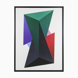 Arthur Dorval, Geometric Painting, Oil on Canvas