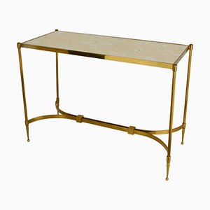 Vintage Hollywood Regency Brass Coffee Table with Mirrored Top
