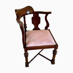 Antique Victorian Oak Corner Chair