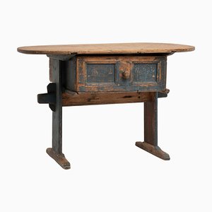 18th Century Swedish Country Folk Art Pine Table