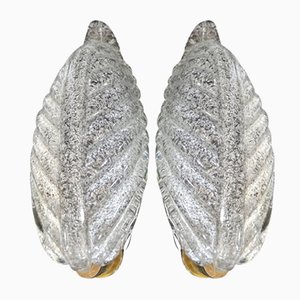 Leaf Wall Lamps in Murano Glass by Ercole Barovier for Barovier & Toso, Set of 2