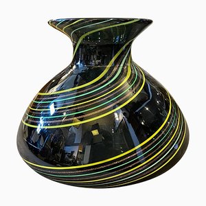 Modernist Striped Murano Glass Vase from Venini, 1980s