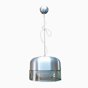 Suspension Lamp in Glass and Aluminum by Pia Guidetti Crippa for Lumi, Italy, 1970s
