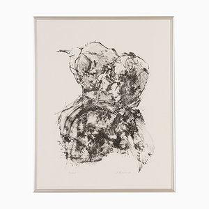 Detlef Hagenbäumer, Rose, Gravure sur Bois Noir & Blanc, Encadrée