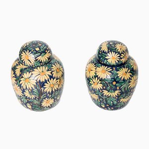 Hand-Painted Containers, Set of 2