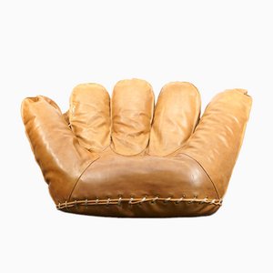 Lounge Chair in Cognac Leather by Jonathan De Pas, Donato Durbino and Paolo Lomazzi for Poltronova